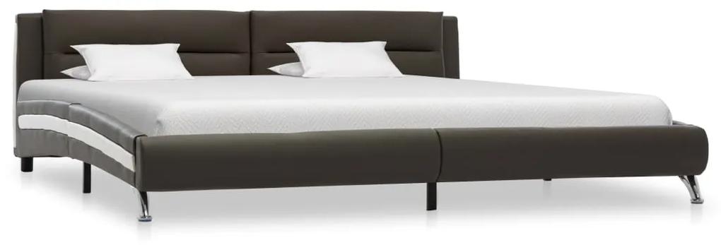 286852 vidaXL Cadru de pat, gri, 180 x 200 cm, piele ecologică