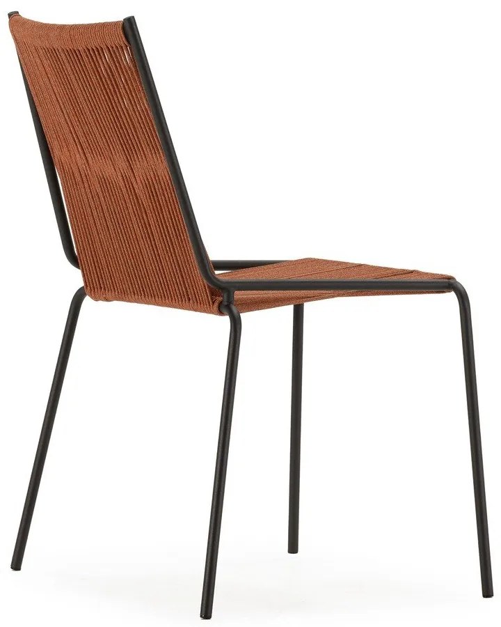 Scaune de dining teracotă stivuibile 2 buc. din metal Emily – Marckeric