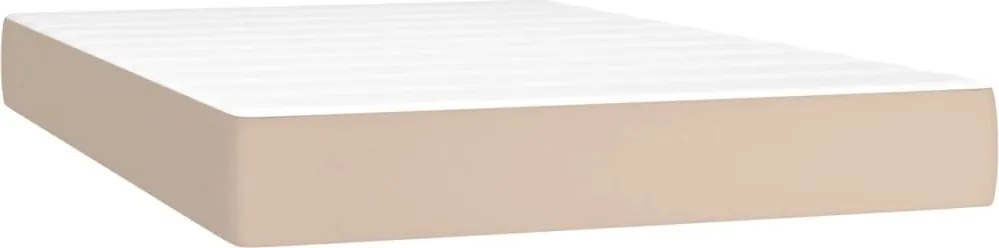 vidaXL Saltea cu arcuri buzunar, fermitate medie, cappuccino, 120x200x20 cm, piele eco