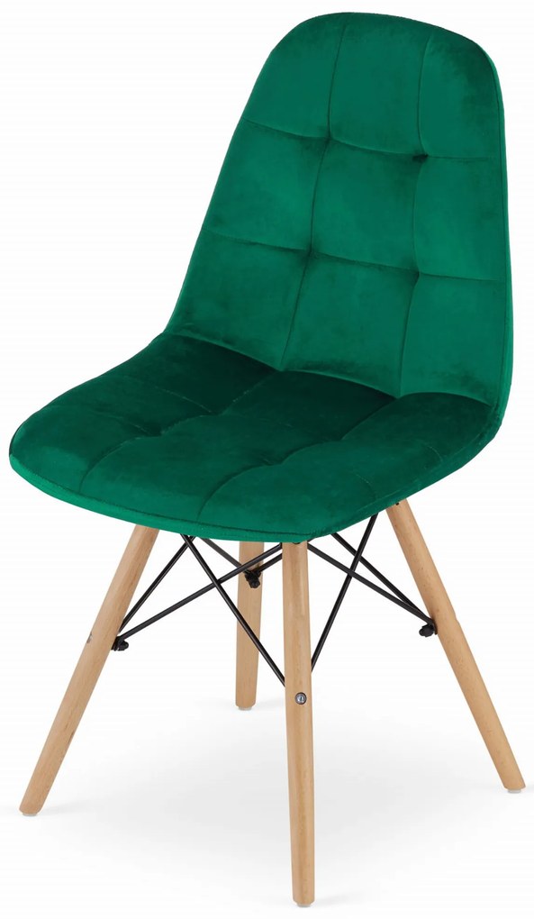 Scaun de masa din catifea Culoare verde, DUMO