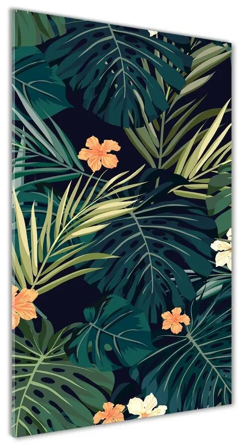 Tablou pe pe sticlă flori Hawaii