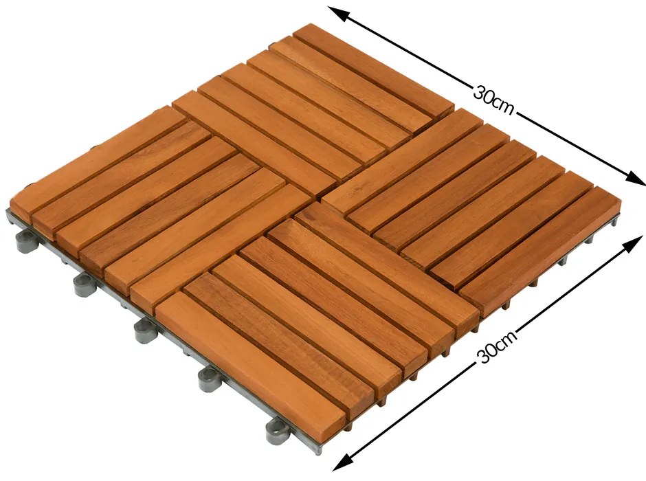 Deuba Tigla din lemn Quatro mozaic - set 11 piese, 30x30cm