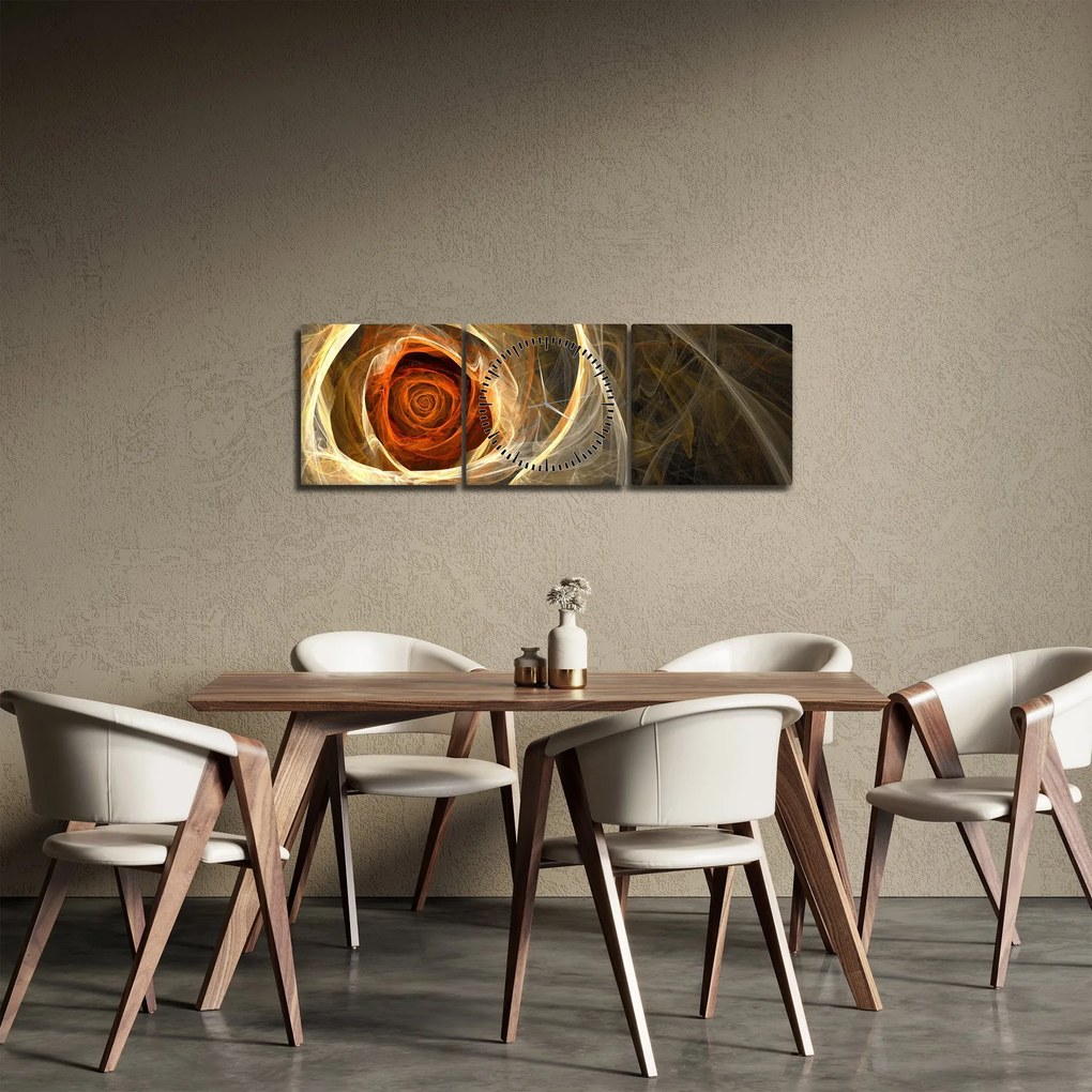Tablou - Trandafir sufletului artistic (cu ceas) (90x30 cm)