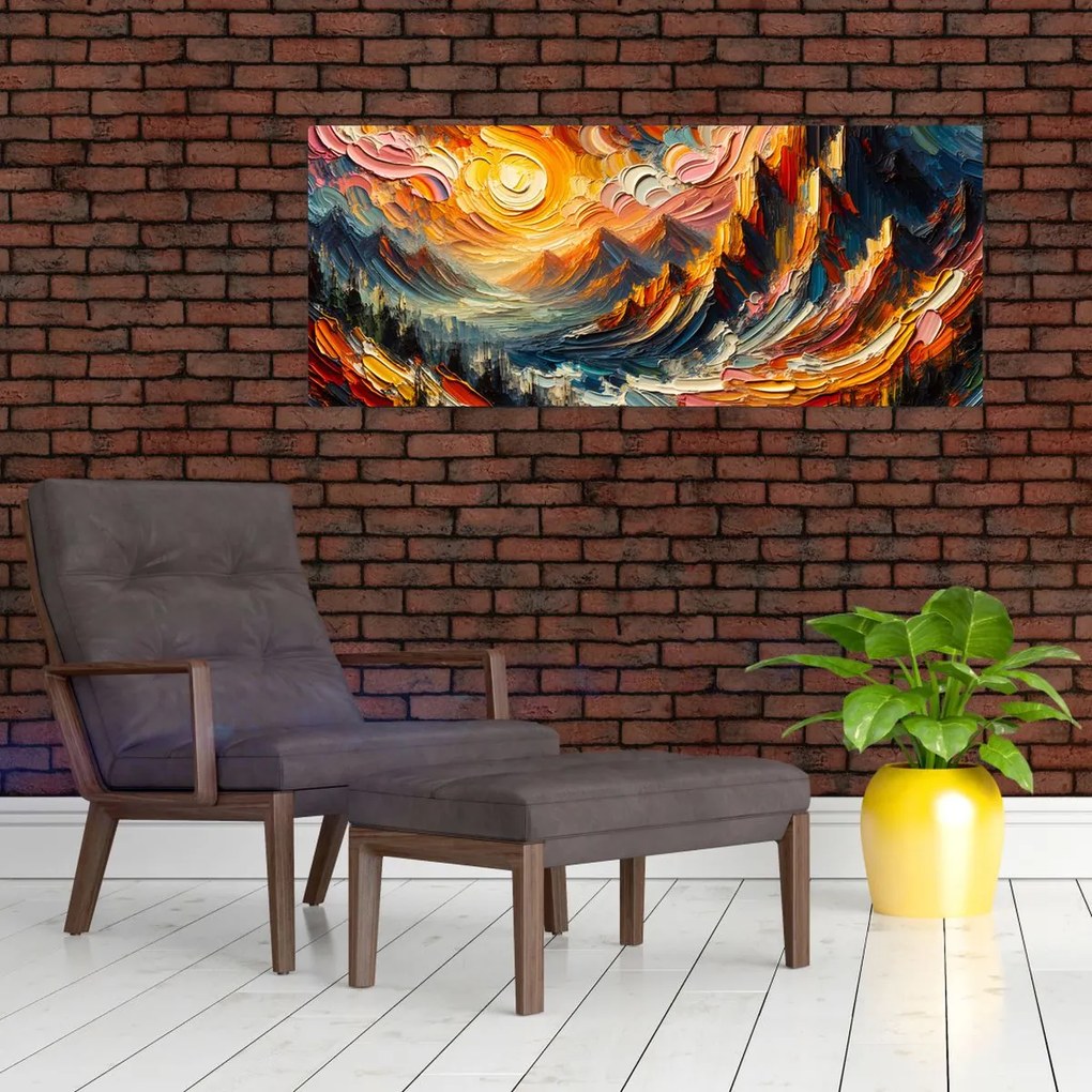 Tablou - Munte acoperit de soare (120x50 cm)