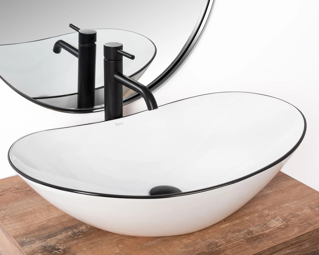 Lavoar Royal ceramica sanitara White /Black Edge – 62,5 cm