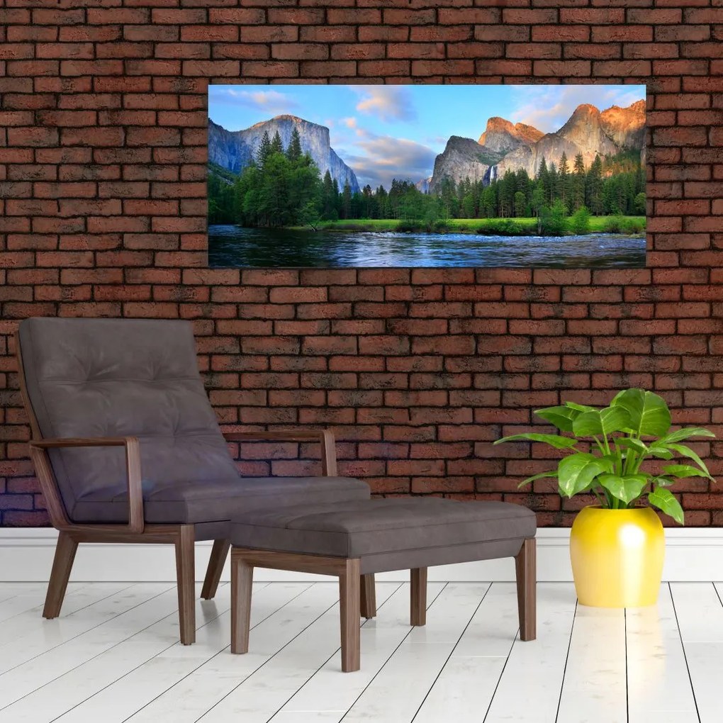 Tablou cu peisaj montan sălbatic (120x50 cm)