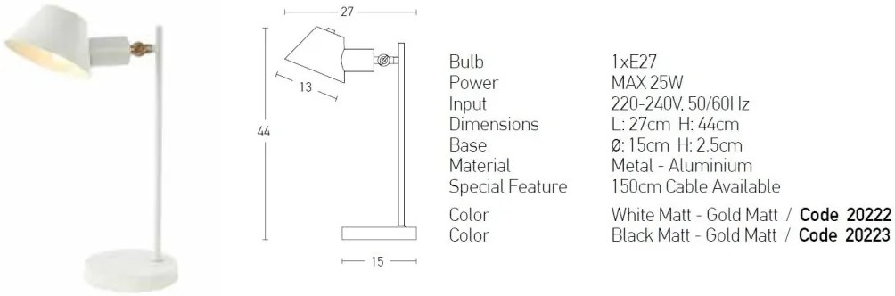 Veioza, lampa de masa design modern Hund alb, auriu