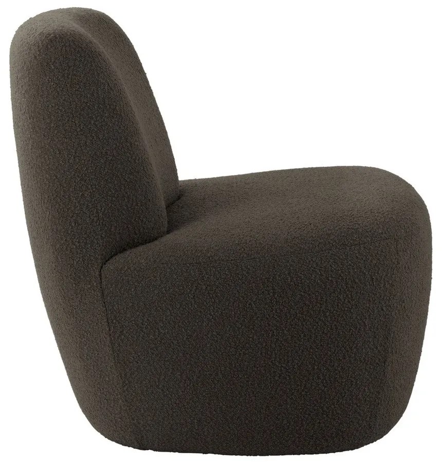 Fotoliu gri/maro cu tapițerie din țesătură bouclé Ada – Leitmotiv