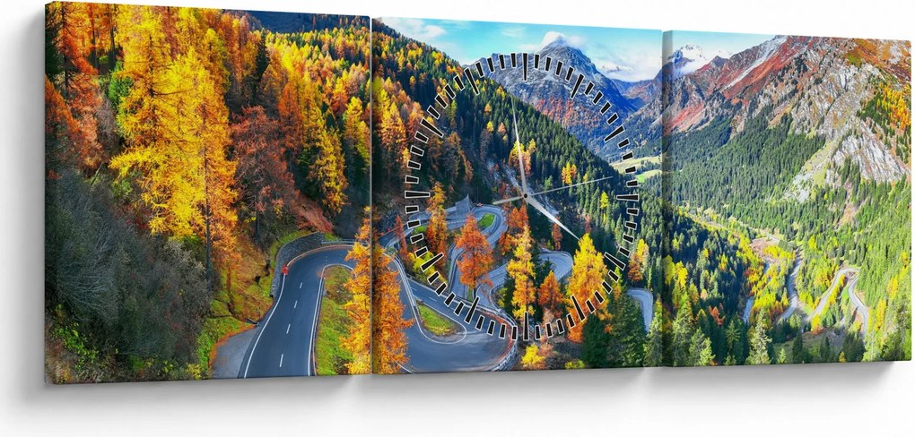 Tablou - Trecătoarea Malay Pass (cu ceas) (90x30 cm)