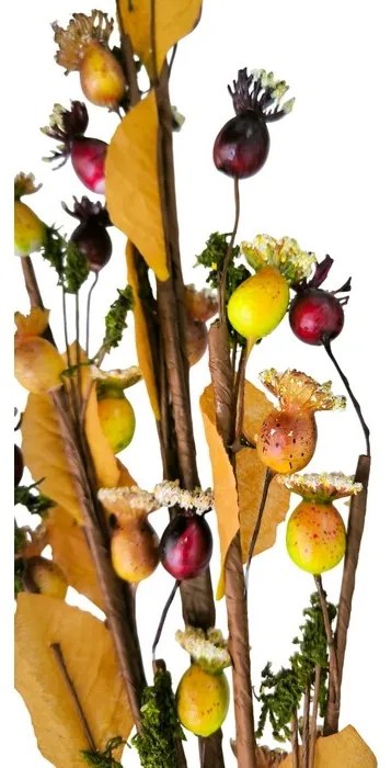 Set of branches Snow-covered rosehip 89 cm, 6 pcs