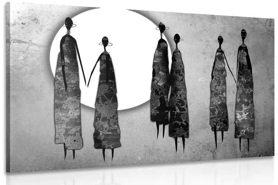 Tablou femeile africane în design alb-negru