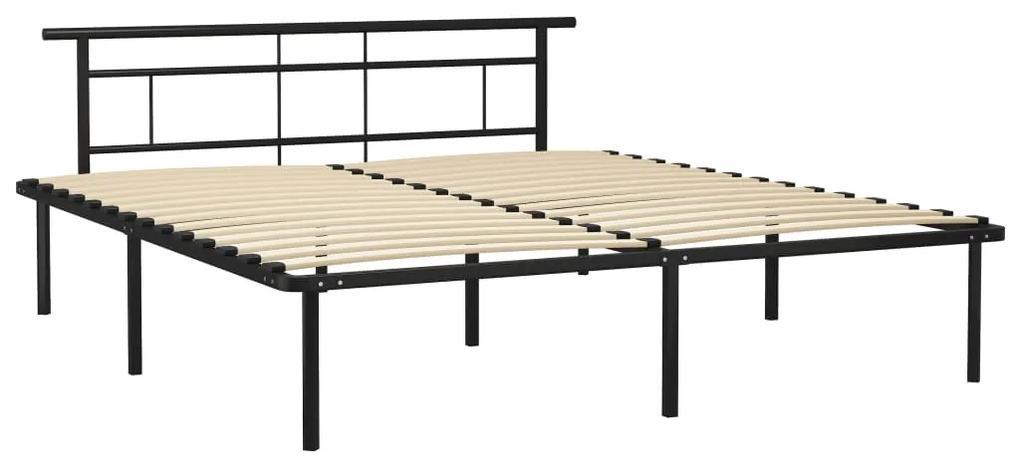 324838 vidaXL Cadru de pat, negru, 200 x 200 cm, metal