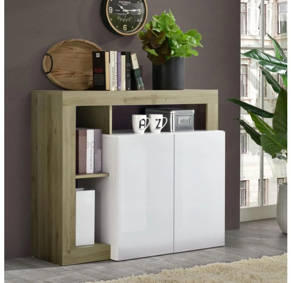 Comodă LENOR alb/maro