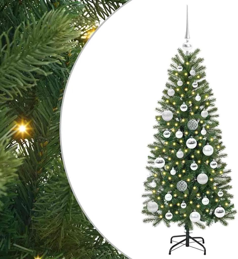 vidaXL Brad de Crăciun artificial cu 150 LED Verde 120 cm PE și PVC