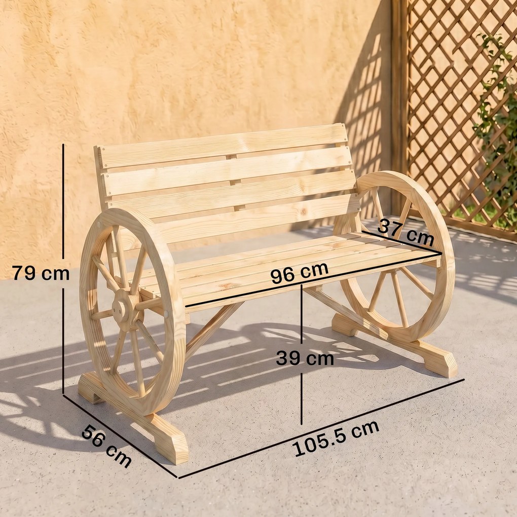 Outsunny Banca Country Fonta 127×60×85 cm – 2‑locuri cu Cotiere Rotative Neagra | Aosom Romania