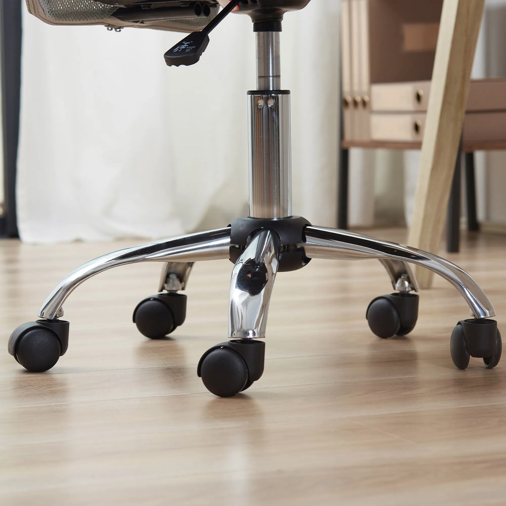 Vinsetto Scaun de Birou Ergonomic Fără Cotiere din Țesătură tip Plasă Gri | Aosom Romania