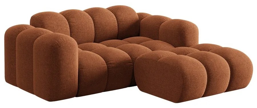 Colțar teracotă cu tapițerie din chenille (cu colț pe partea dreaptă/cu șezlong) Treno – Cosmopolitan Design