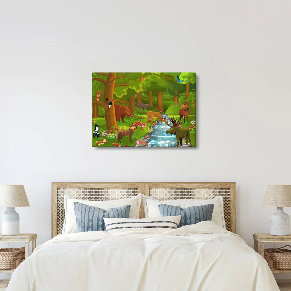 Tablou pentru copii cu animale (70x50 cm)