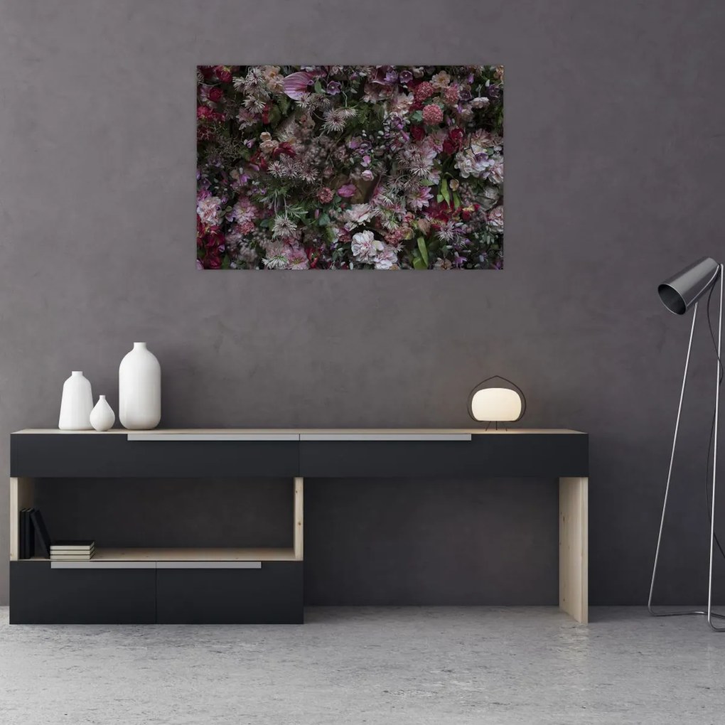Tablou - Perete de flori (90x60 cm)