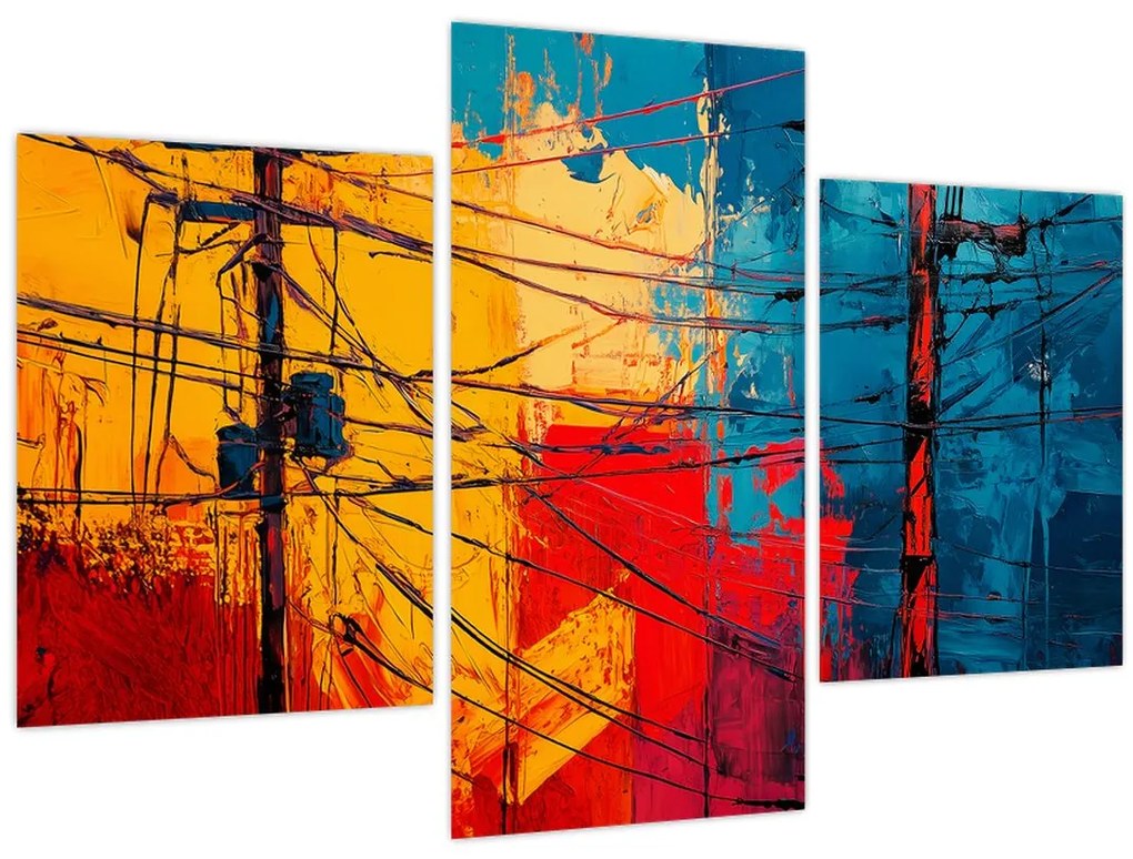 Tablou - Linii electrice abstracte (90x60 cm)