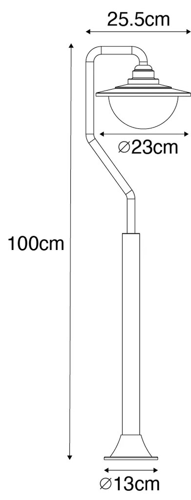 Lămpă de exterior clasică auriu antic 100 cm IP44 - Bruges