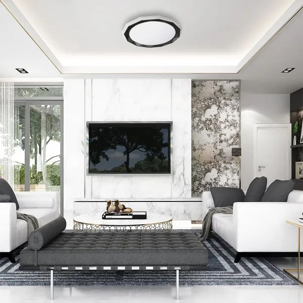 Plafonieră LED dimabilă OSCAR LED/45W/230V + telecomandă