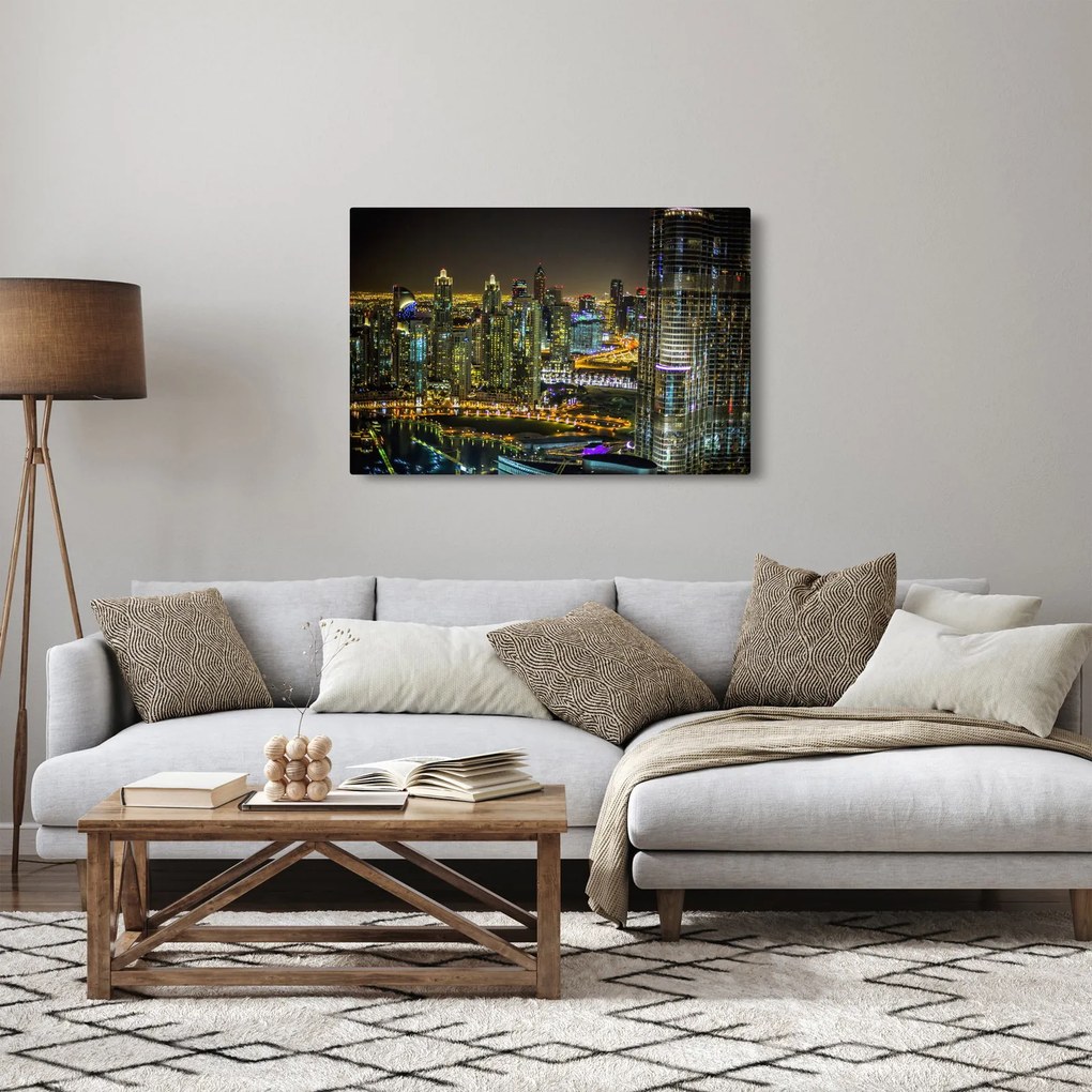 Tablou cu oraș nocturn (90x60 cm)
