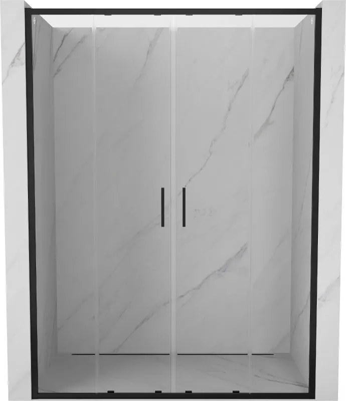 Mexen Exo uși de duș duble culisante 160 cm, transparent, negre - 8152-160-000-70-00
