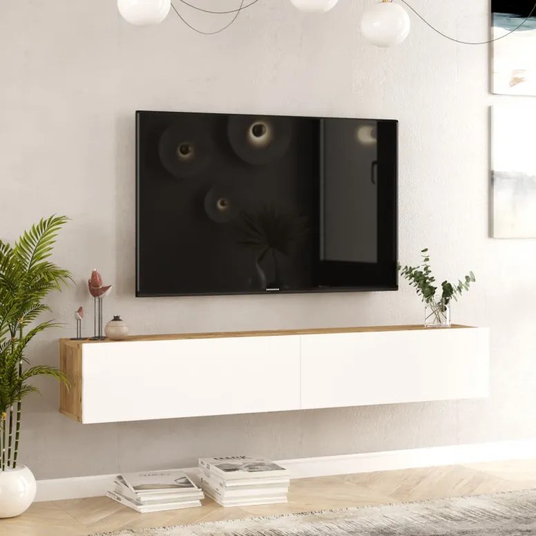 Comoda TV FR8 Athlantic Pine-Alb