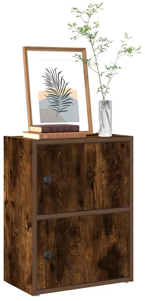 vidaXL Bibliotecă, stejar fumuriu, 40x24x52 cm, lemn prelucrat