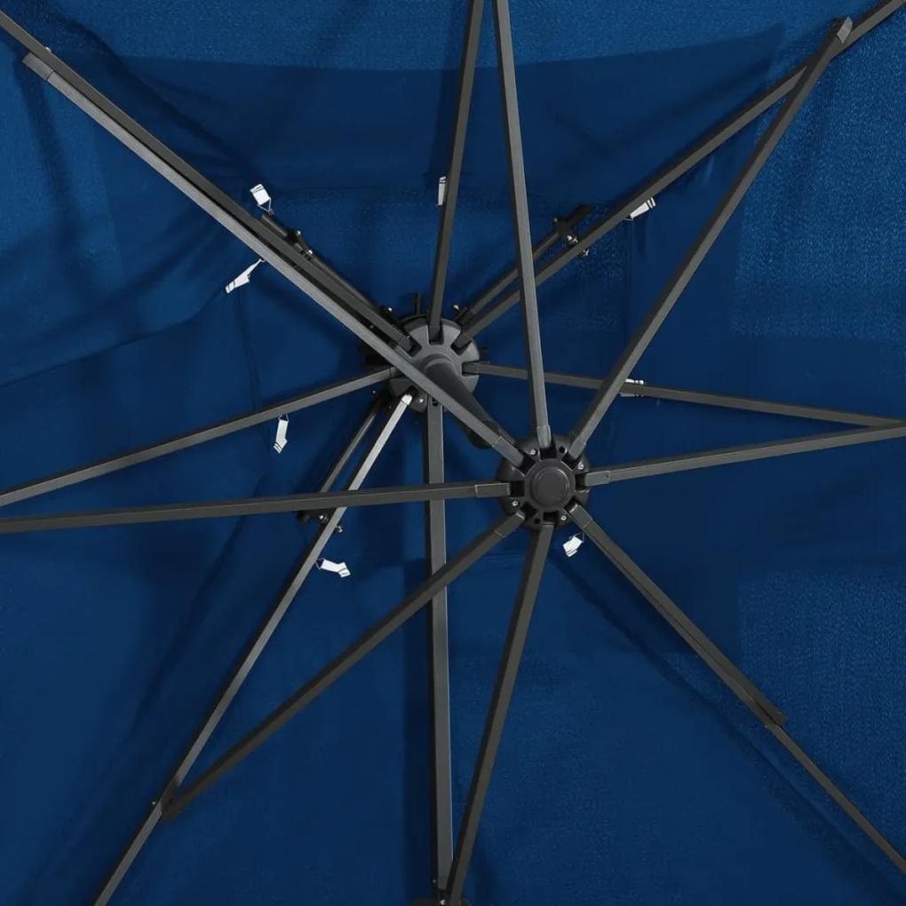 Umbrela suspendata cu invelis dublu, albastru azuriu 250x250 cm azure blue