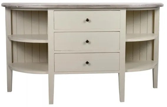 Consola alba din lemn de pin, cu aspect clasic, Lyon
