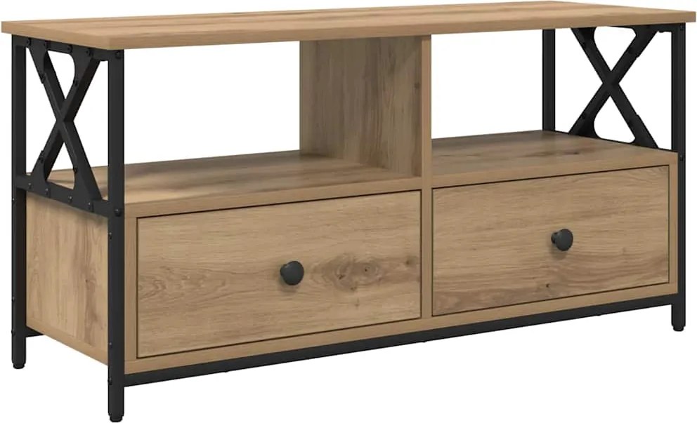 vidaXL Cabinet TV cu sertar Stejar Artizanal 90 x 33 x 45 cm