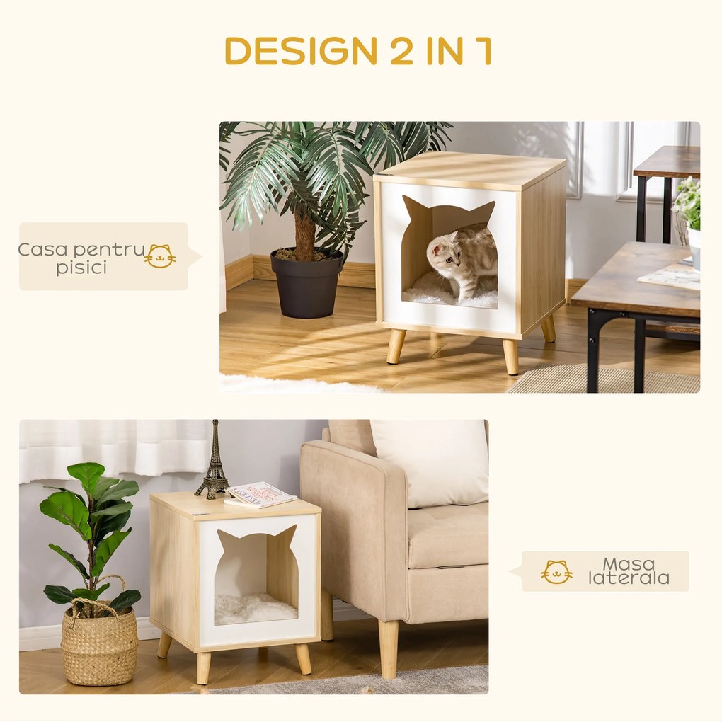 Culcus 2 in 1 pentru pisici PawHut, 40x40x50 cm | AOSOM RO