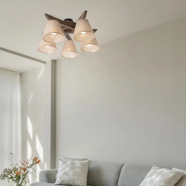 Lustră LED aplicată Brilagi ANTHONY 5xE14/40W/230V stejar nuc/bej