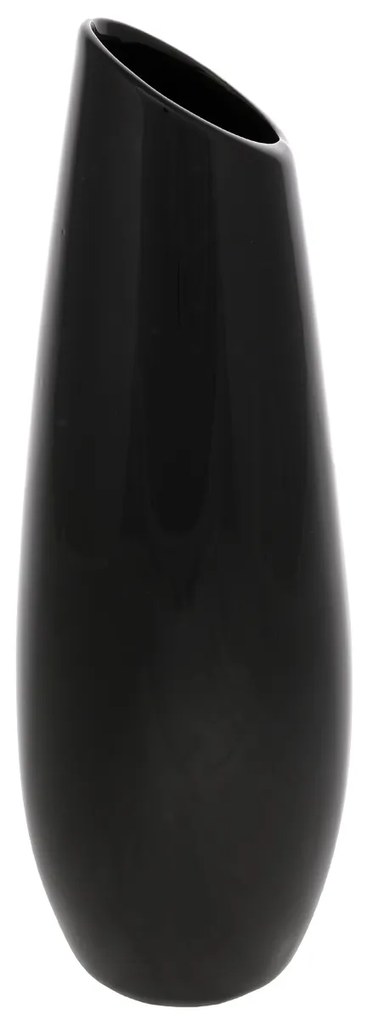 Vază ceramică Oval, 12 x 36 x 12 cm, negru