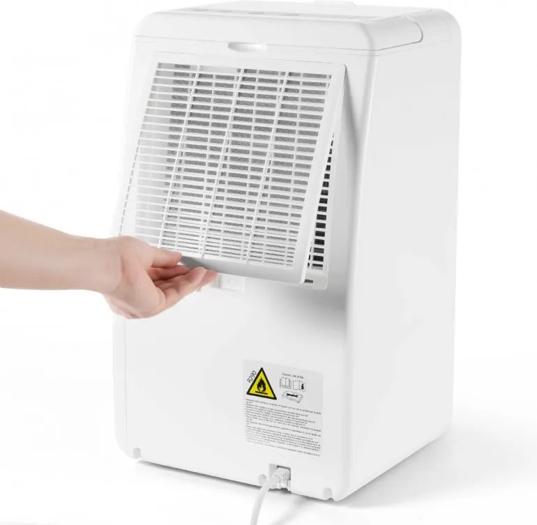 Dezumidificator de aer Woods MDK13, 2 viteze, Pana la 60 m², Potrivit si pentru baie, 108 m³, 12 l/24 h, hidrostat, 44 dB, IPX1, Alb