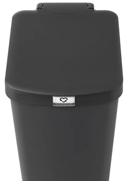Cos cu pedala Brabantia StepUp 1005557, 40 L, Materiale ecologice, Deschidere mare, Gri închis