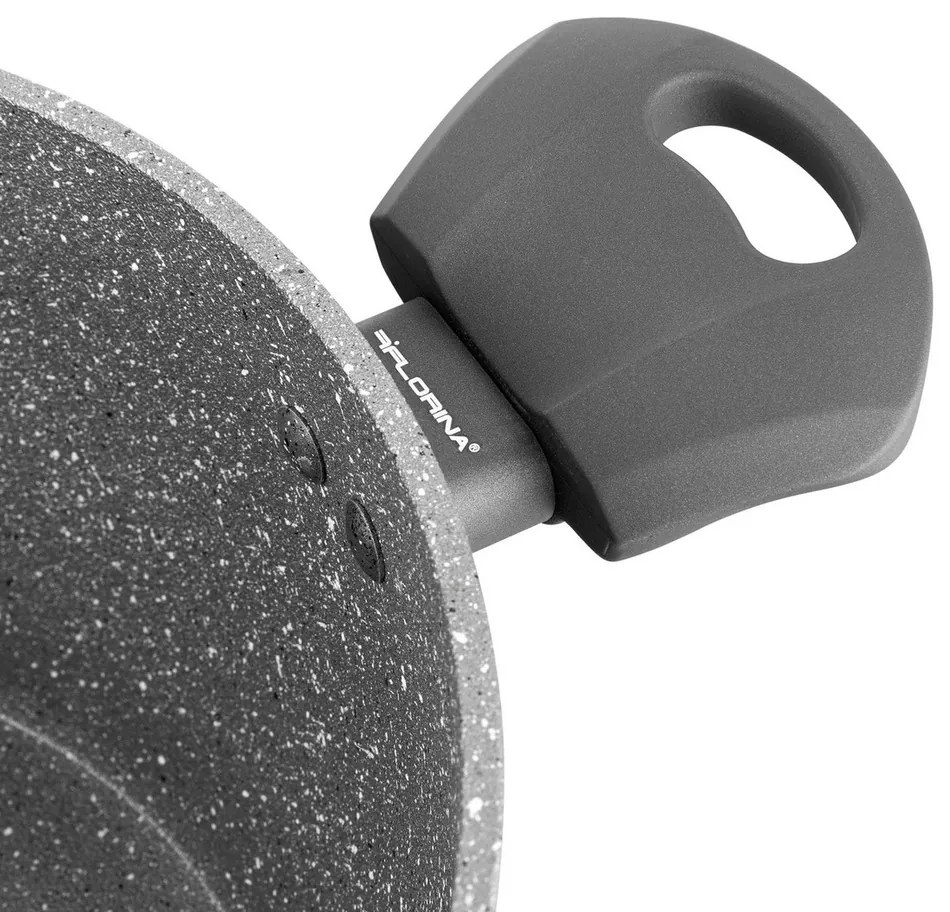 Oală cu capac Florina Lava Stone MG, 24 cm, 4 l, gri, diam. 24 cm