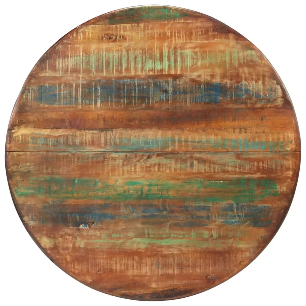 338455 vidaXL Masă de bucătărie, Ø110x78 cm, lemn masiv de mango și oțel
