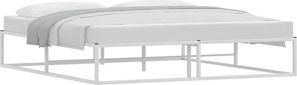 vidaXL Cadru de pat fără saltea alb 180x200 cm metal