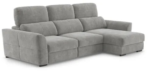 Canapea colțar extensibilă TRENTO, 3 locuri, reversibilă, cu spațiu de depozitare, gri deschis