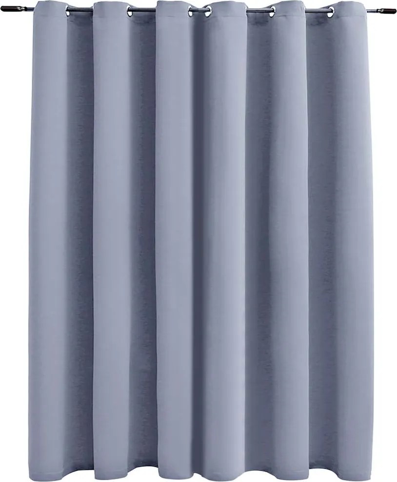 vidaXL Draperie opacă cu inele metalice, gri, 290 x 245 cm