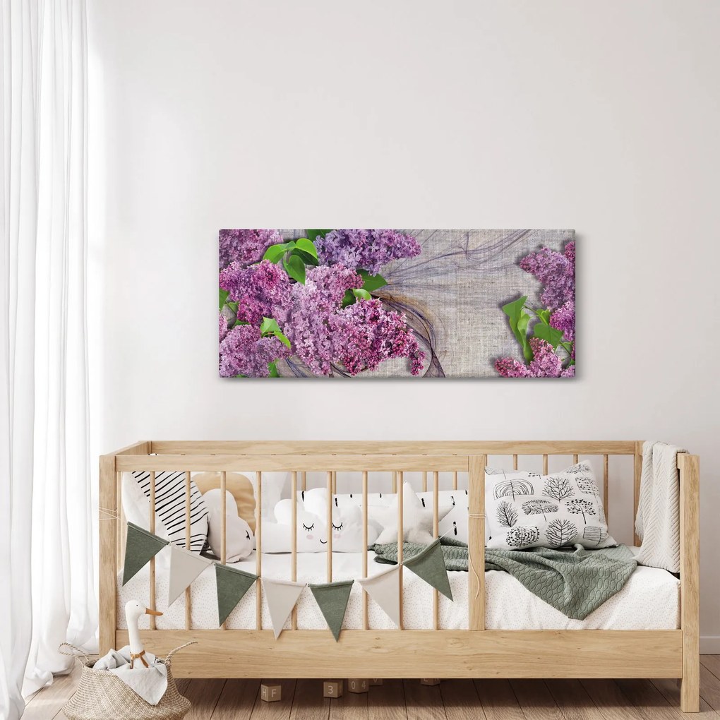 Tablou - Flori de liliac (120x50 cm)