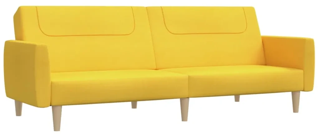 337411 vidaXL Canapea extensibilă cu 2 locuri, galben, material textil