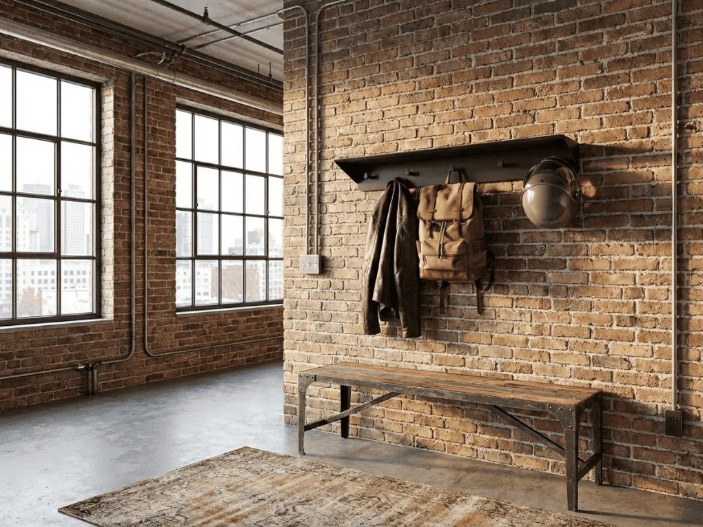 Cuier de perete metalic KENAN 80 cm, negru