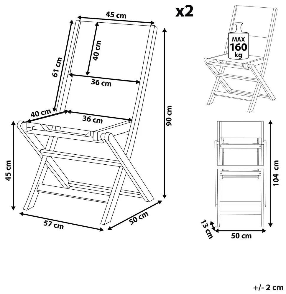 Set scaune 2 buc. Cessi (gri). 1011461