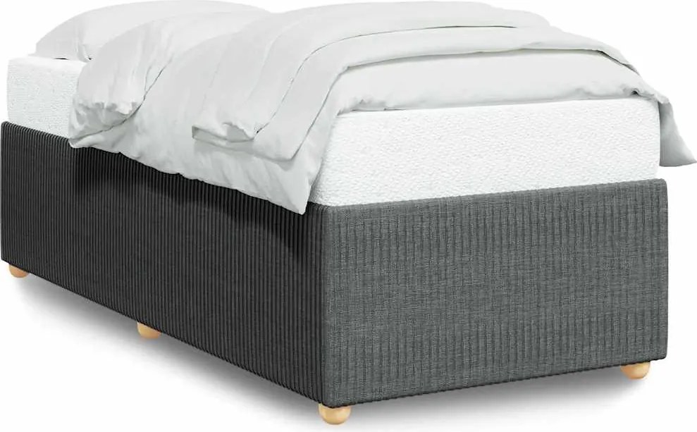 vidaXL Cadru de pat fără saltea, gri închis, 100x200 cm, textil