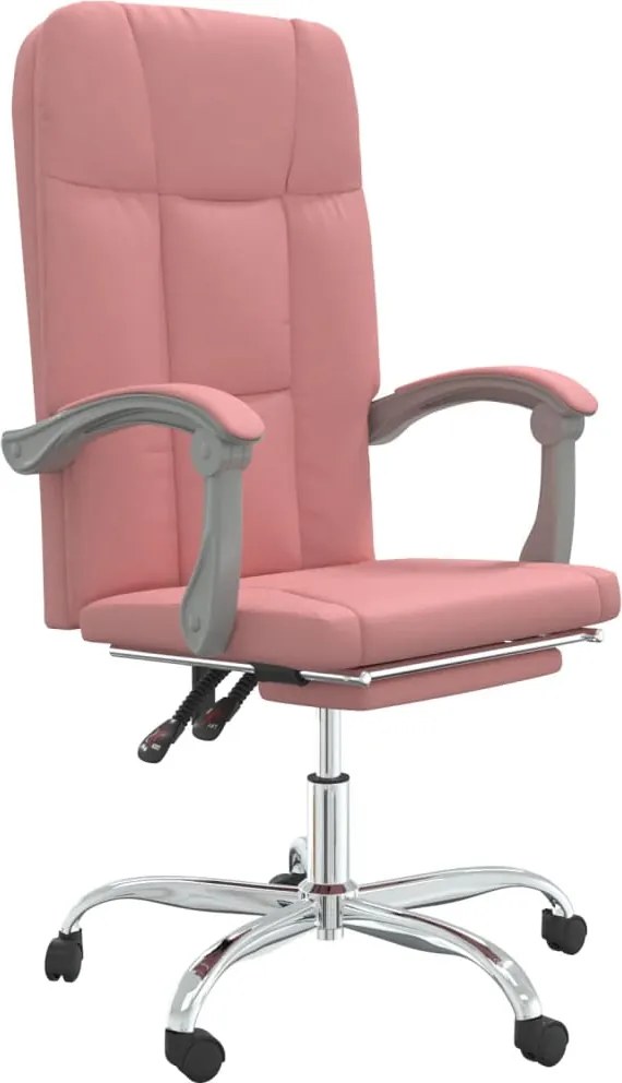 vidaXL Fotoliu de birou rabatabil, roz, piele ecologică