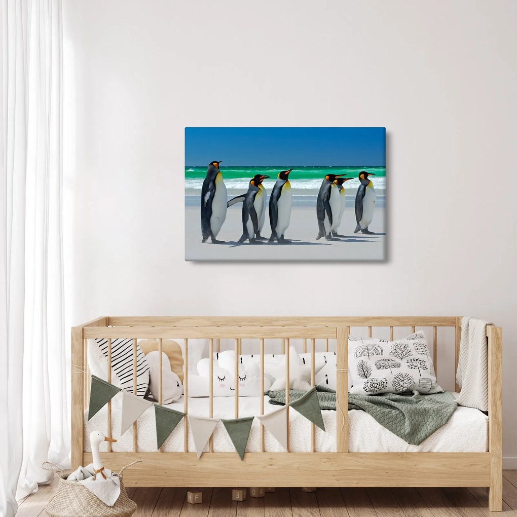 Tablou - Grup de pinguini regali (90x60 cm)